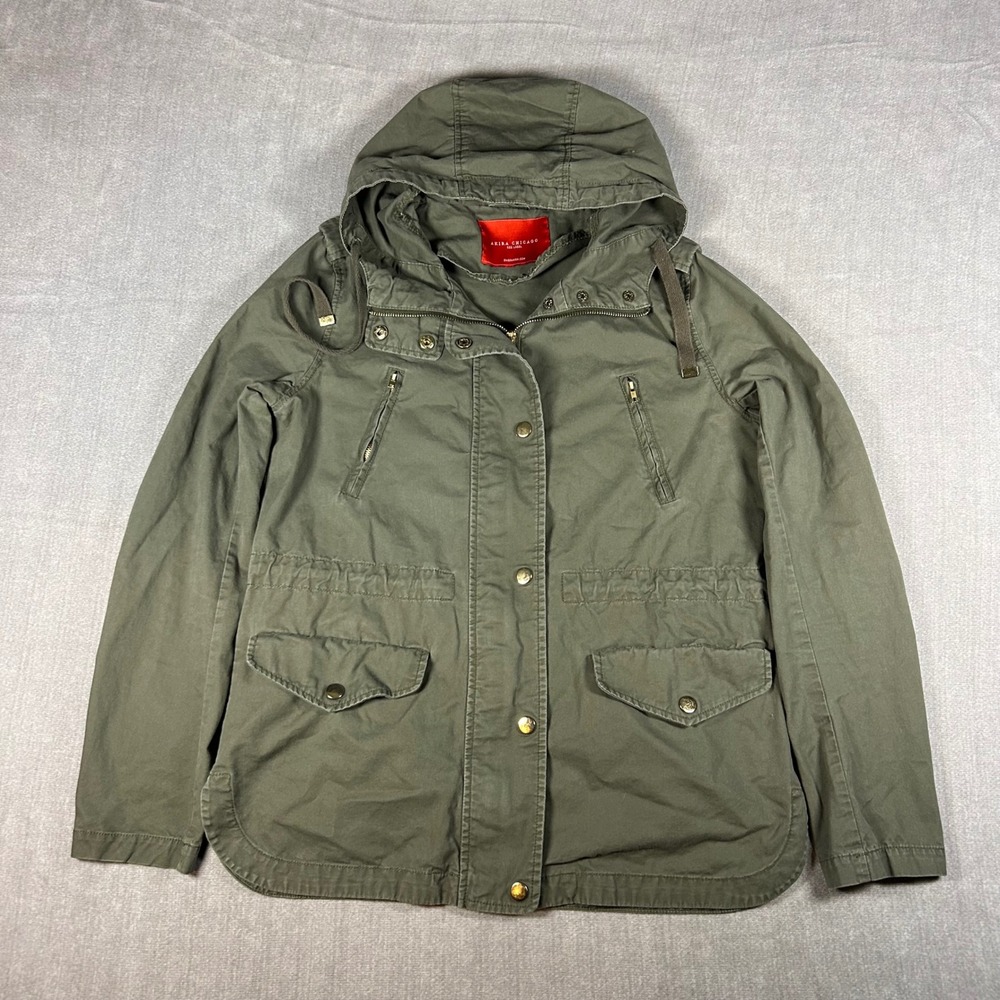 Akira Chicago Red Label Womens Small Olive Green Utility Hooded Jacket L29023J